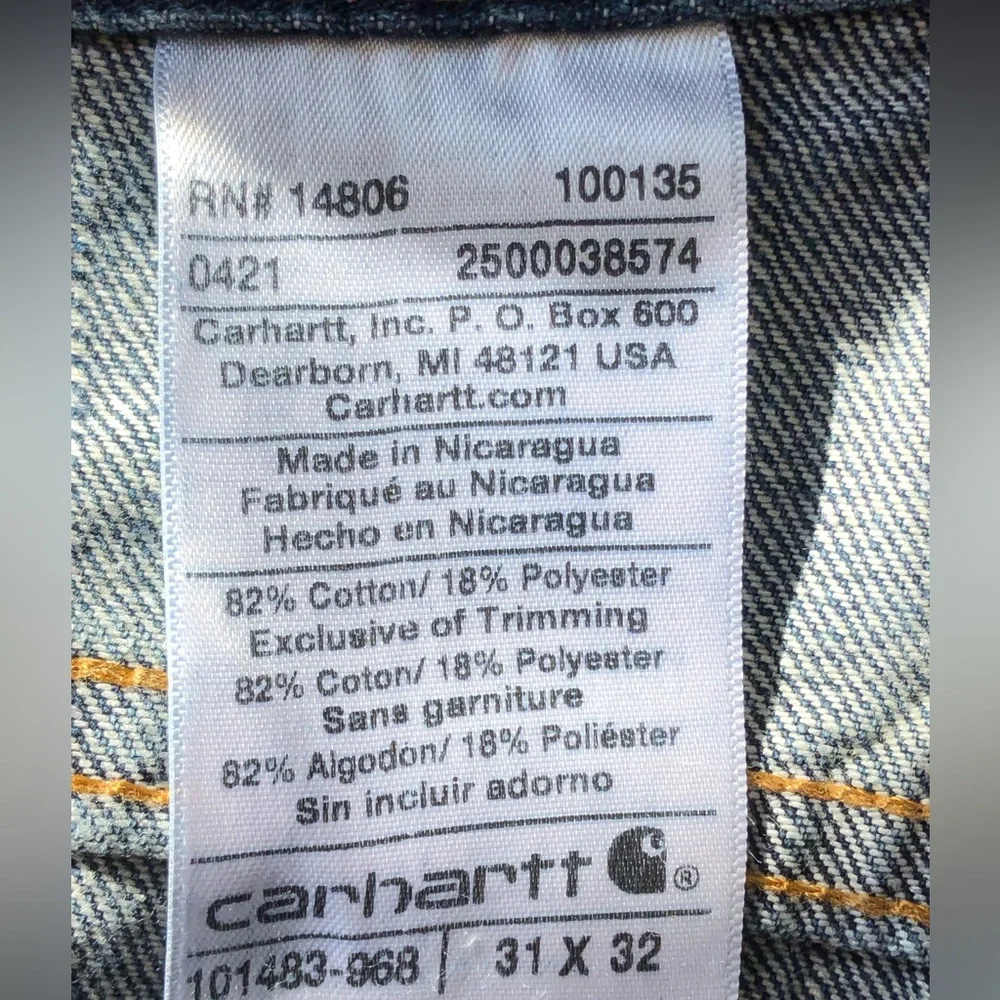 CARHARTT 31x32 dk wash jeans Barely worn and look new! Straight leg - Picture 4 of 5